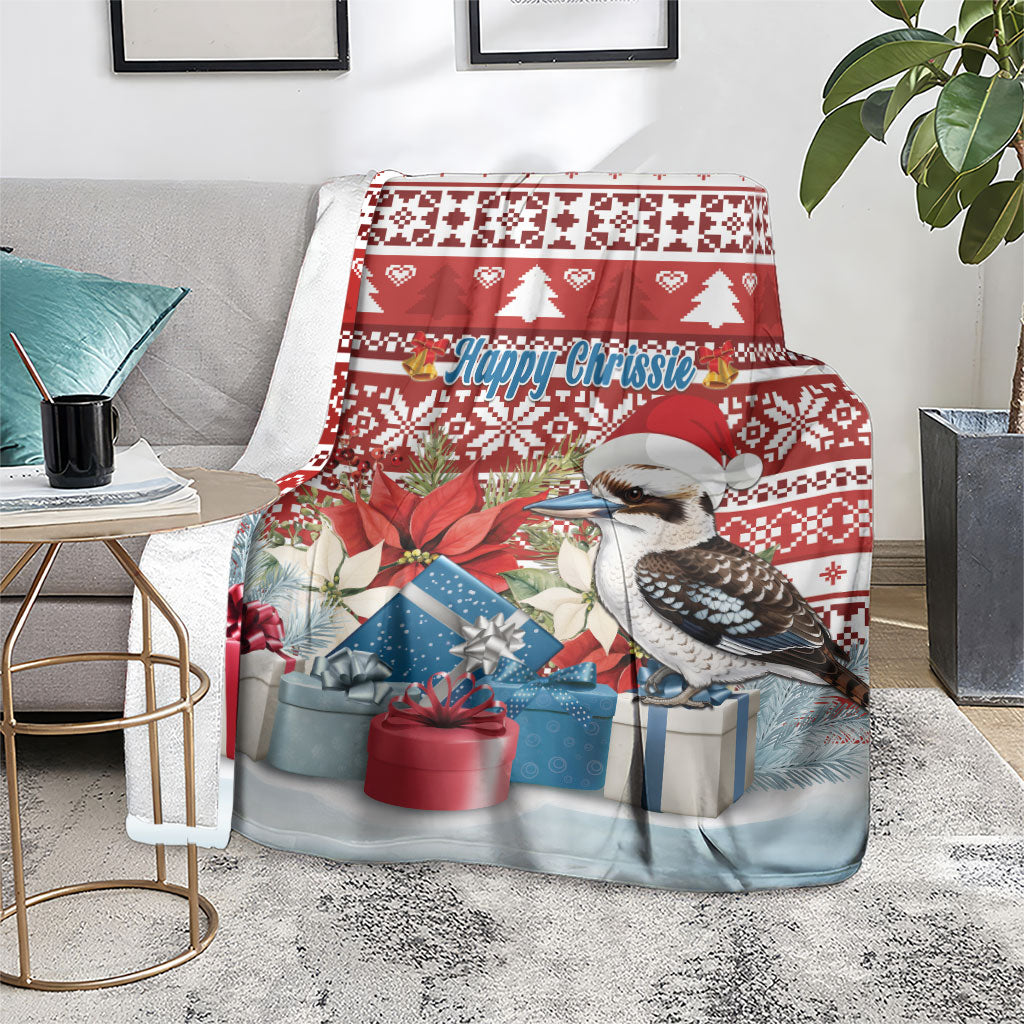 Australia Christmas In July Blanket Kookaburra Santa Red Color