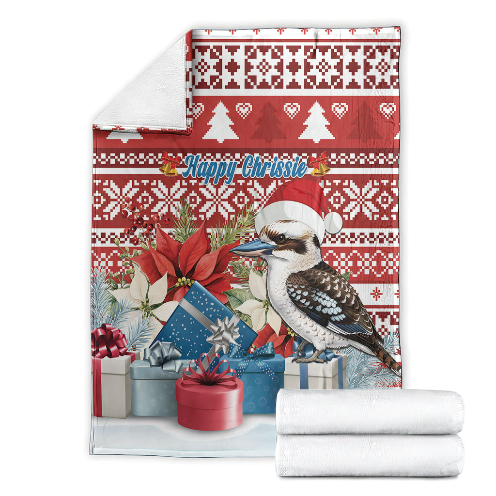 Australia Christmas In July Blanket Kookaburra Santa Red Color
