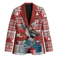 Australia Christmas In July Blazer Kookaburra Santa Red Color