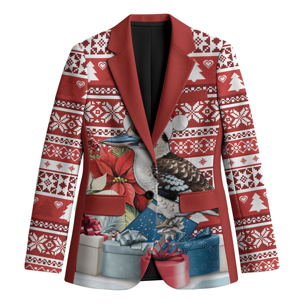 Australia Christmas In July Blazer Kookaburra Santa Red Color
