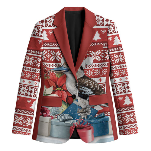 Australia Christmas In July Blazer Kookaburra Santa Red Color