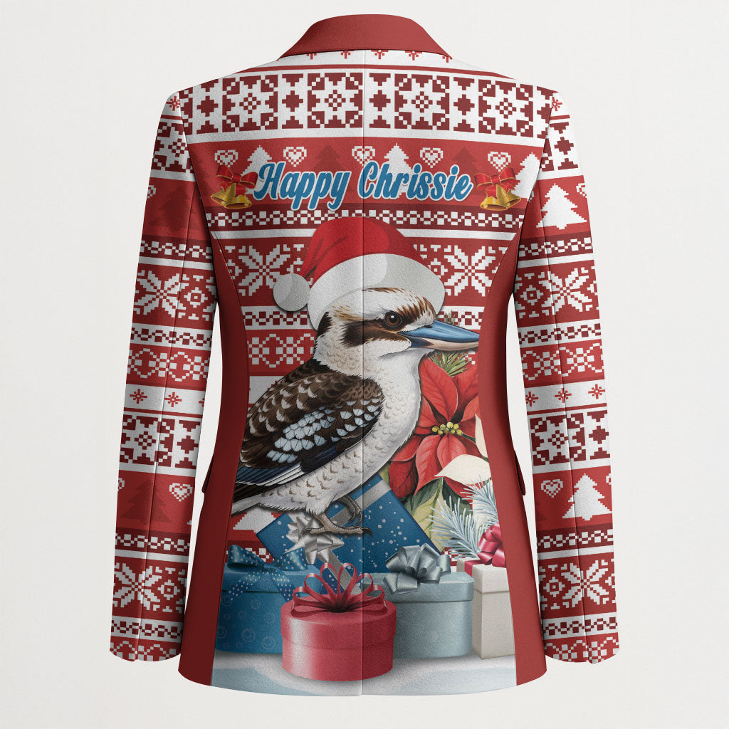 Australia Christmas In July Blazer Kookaburra Santa Red Color