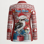 Australia Christmas In July Blazer Kookaburra Santa Red Color