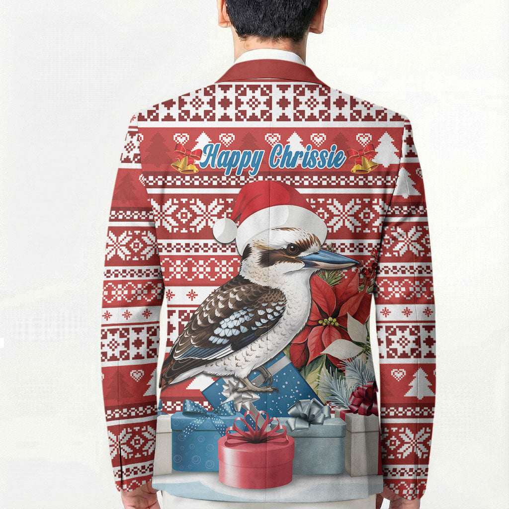 Australia Christmas In July Blazer Kookaburra Santa Red Color