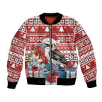 Australia Christmas In July Bomber Jacket Kookaburra Santa Red Color