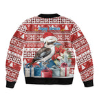 Australia Christmas In July Bomber Jacket Kookaburra Santa Red Color