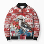 Australia Christmas In July Bomber Puffer Jacket Kookaburra Santa Red Color
