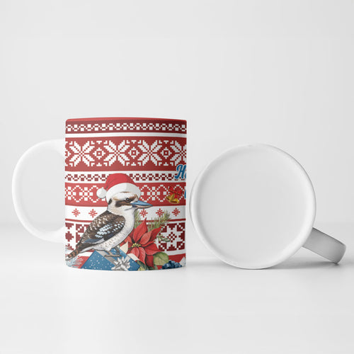 Australia Christmas In July Ceramic Mug Kookaburra Santa Red Color