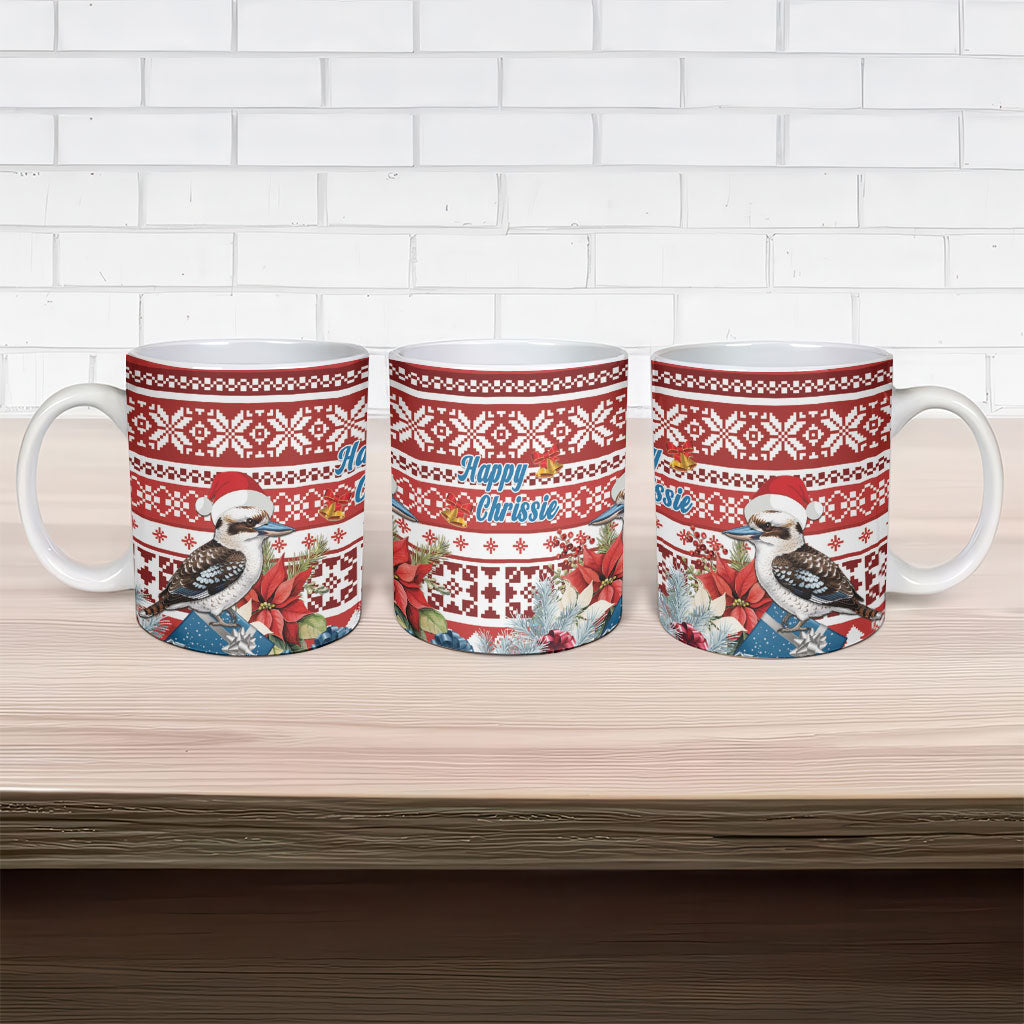 Australia Christmas In July Ceramic Mug Kookaburra Santa Red Color
