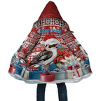 Australia Christmas In July Cloak Kookaburra Santa Red Color
