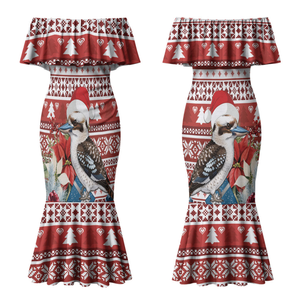 Australia Christmas In July Couples Matching Mermaid Dress and Hawaiian Shirt Kookaburra Santa Red Color LT22