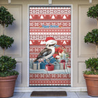 Australia Christmas In July Door Cover Kookaburra Santa Red Color