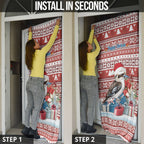 Australia Christmas In July Door Cover Kookaburra Santa Red Color
