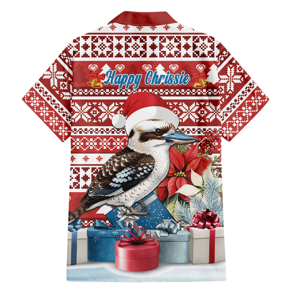 Australia Christmas In July Family Matching Off Shoulder Maxi Dress and Hawaiian Shirt Kookaburra Santa Red Color