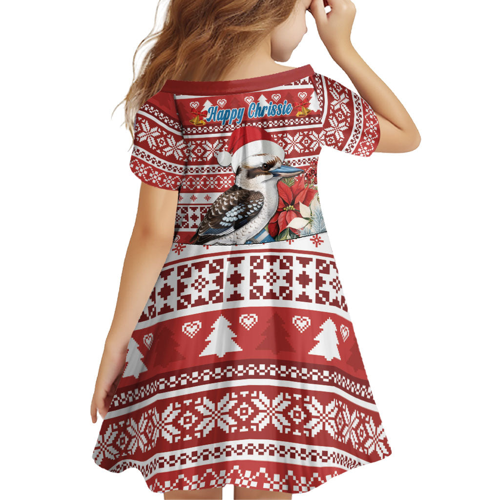Australia Christmas In July Family Matching Summer Maxi Dress and Hawaiian Shirt Kookaburra Santa Red Color