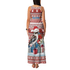 Australia Christmas In July Family Matching Tank Maxi Dress and Hawaiian Shirt Kookaburra Santa Red Color