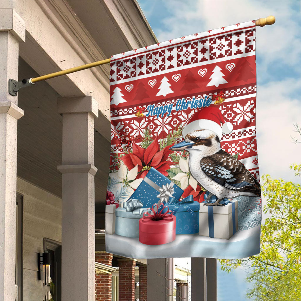 Australia Christmas In July Garden Flag Kookaburra Santa Red Color