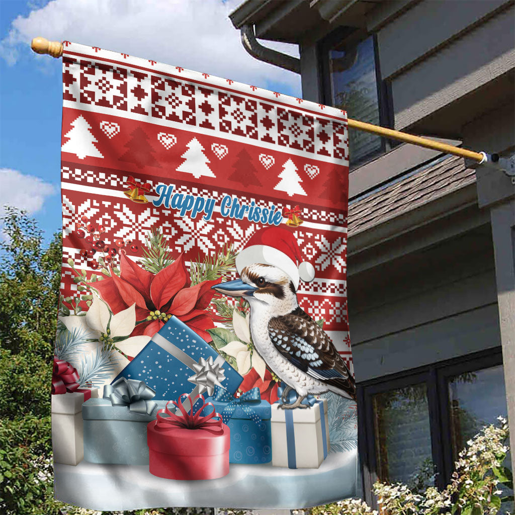 Australia Christmas In July Garden Flag Kookaburra Santa Red Color