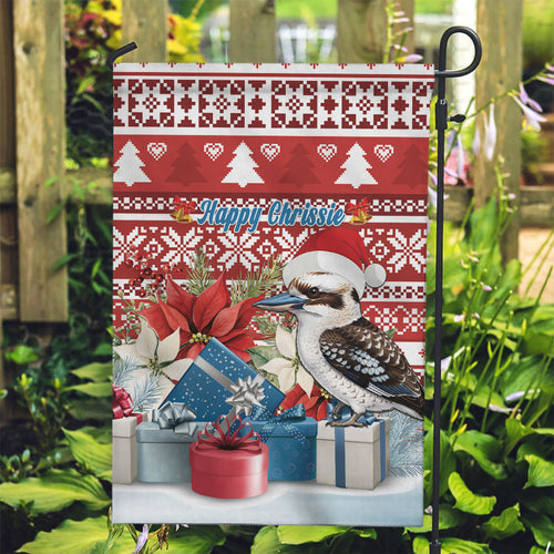 Australia Christmas In July Garden Flag Kookaburra Santa Red Color