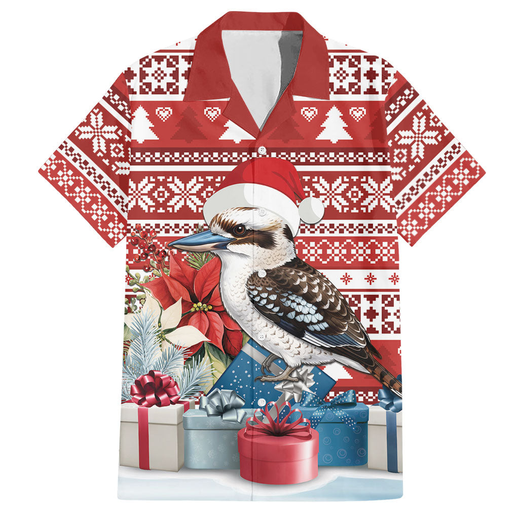 Australia Christmas In July Hawaiian Shirt Kookaburra Santa Red Color
