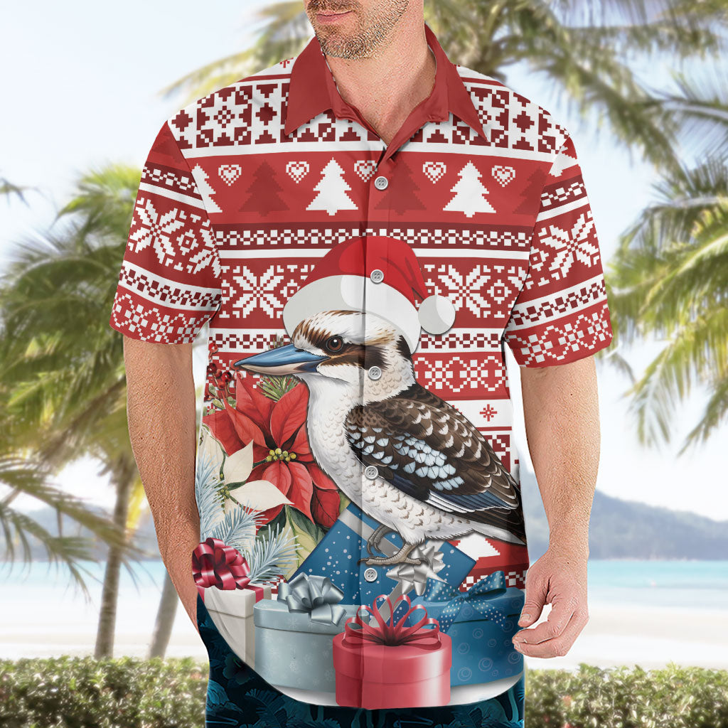 Australia Christmas In July Hawaiian Shirt Kookaburra Santa Red Color