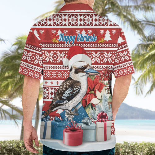 Australia Christmas In July Hawaiian Shirt Kookaburra Santa Red Color