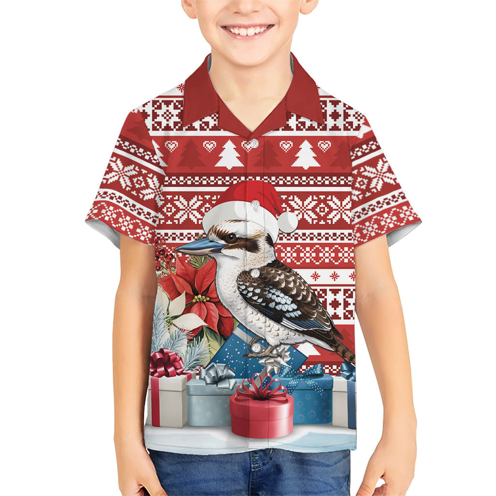 Australia Christmas In July Hawaiian Shirt Kookaburra Santa Red Color