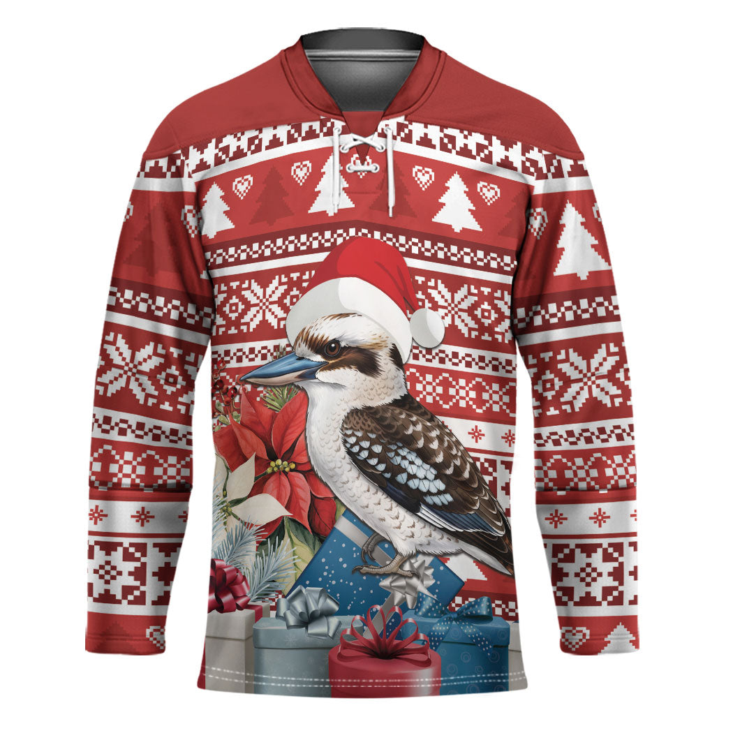 Australia Christmas In July Hockey Jersey Kookaburra Santa Red Color