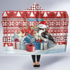 Australia Christmas In July Hooded Blanket Kookaburra Santa Red Color