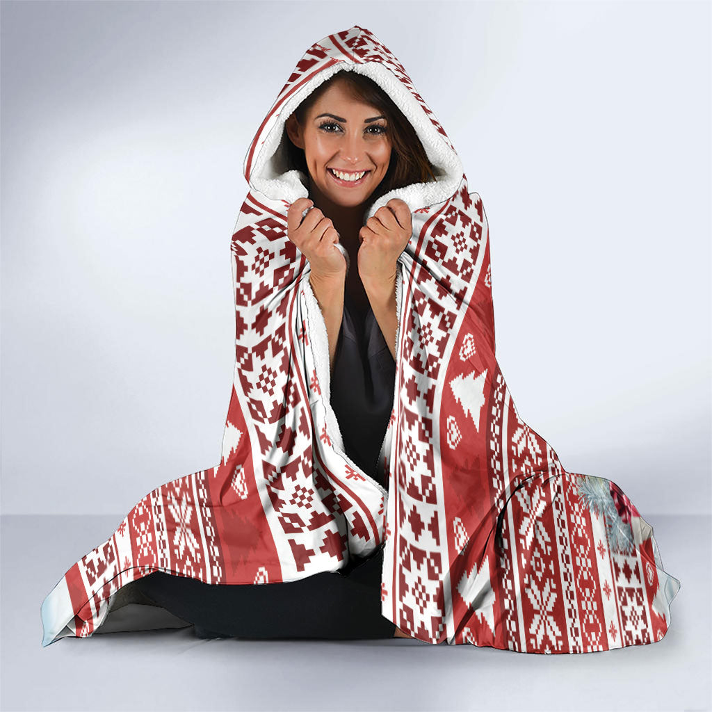 Australia Christmas In July Hooded Blanket Kookaburra Santa Red Color