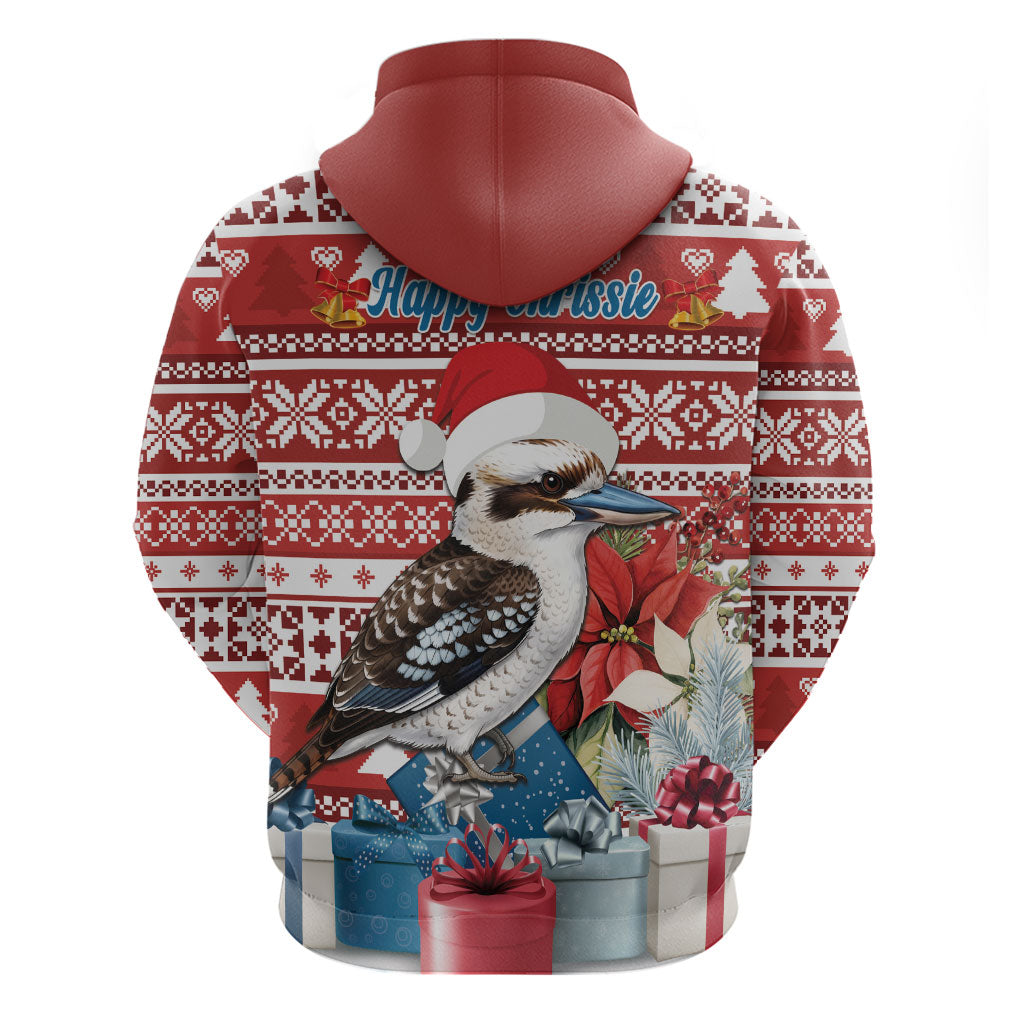Australia Christmas In July Hoodie Kookaburra Santa Red Color