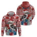 Australia Christmas In July Hoodie Kookaburra Santa Red Color