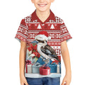 Australia Christmas In July Kid Hawaiian Shirt Kookaburra Santa Red Color