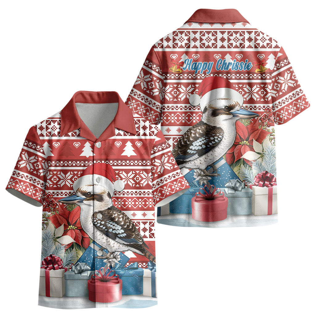Australia Christmas In July Kid Hawaiian Shirt Kookaburra Santa Red Color LT22