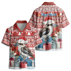 Australia Christmas In July Kid Hawaiian Shirt Kookaburra Santa Red Color LT22