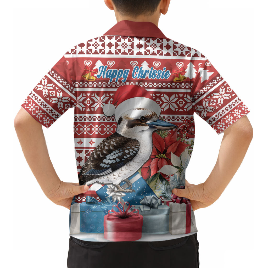 Australia Christmas In July Kid Hawaiian Shirt Kookaburra Santa Red Color LT22