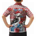 Australia Christmas In July Kid Hawaiian Shirt Kookaburra Santa Red Color LT22