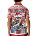 Australia Christmas In July Kid Polo Shirt Kookaburra Santa Red Color