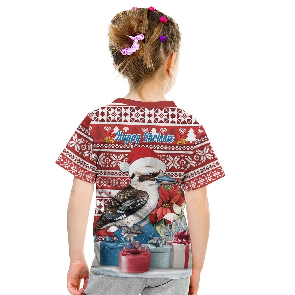 Australia Christmas In July Kid T Shirt Kookaburra Santa Red Color