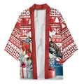 Australia Christmas In July Kimono Kookaburra Santa Red Color