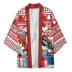 Australia Christmas In July Kimono Kookaburra Santa Red Color