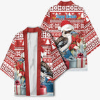 Australia Christmas In July Kimono Kookaburra Santa Red Color
