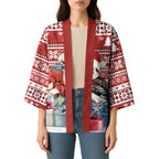 Australia Christmas In July Kimono Kookaburra Santa Red Color