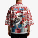 Australia Christmas In July Kimono Kookaburra Santa Red Color