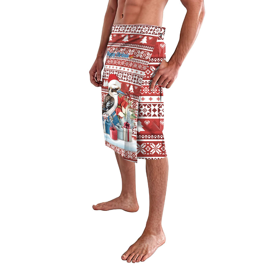 Australia Christmas In July Lavalava Kookaburra Santa Red Color