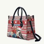Australia Christmas In July Leather Bag Kookaburra Santa Red Color