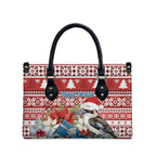 Australia Christmas In July Leather Bag Kookaburra Santa Red Color