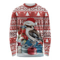 Australia Christmas In July Long Sleeve Shirt Kookaburra Santa Red Color