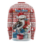 Australia Christmas In July Long Sleeve Shirt Kookaburra Santa Red Color