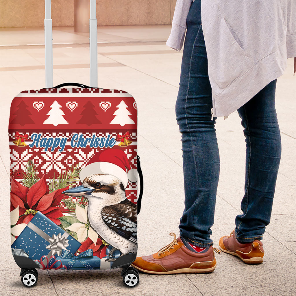 Australia Christmas In July Luggage Cover Kookaburra Santa Red Color